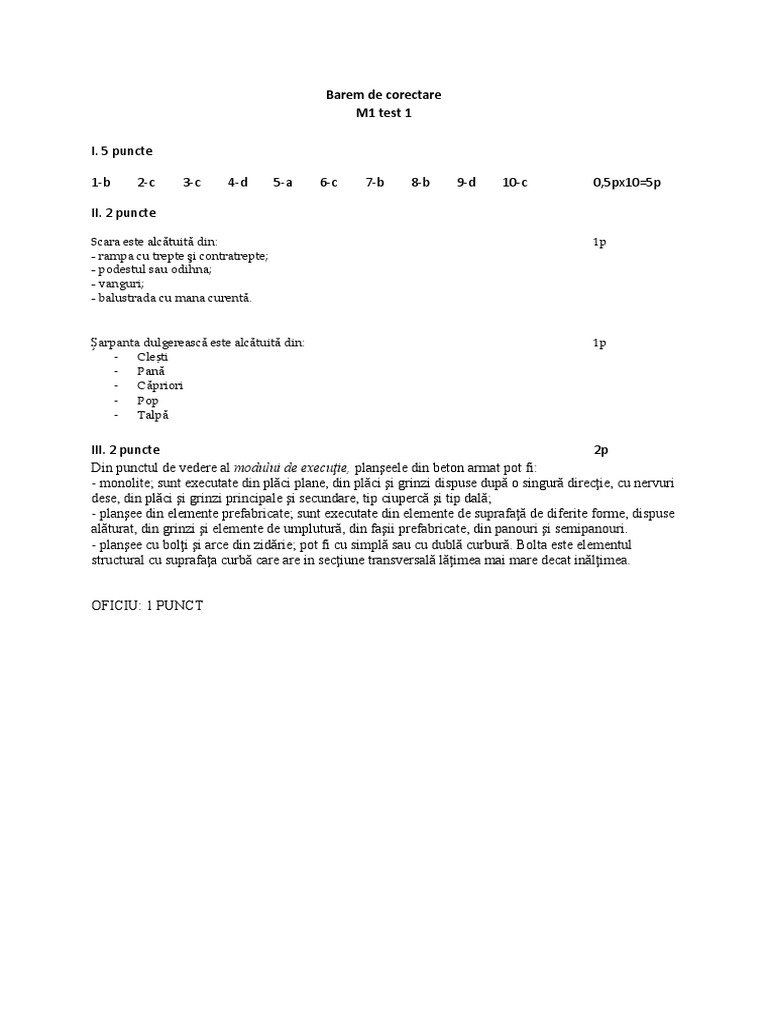 M1 Barem Test 1 | PDF
