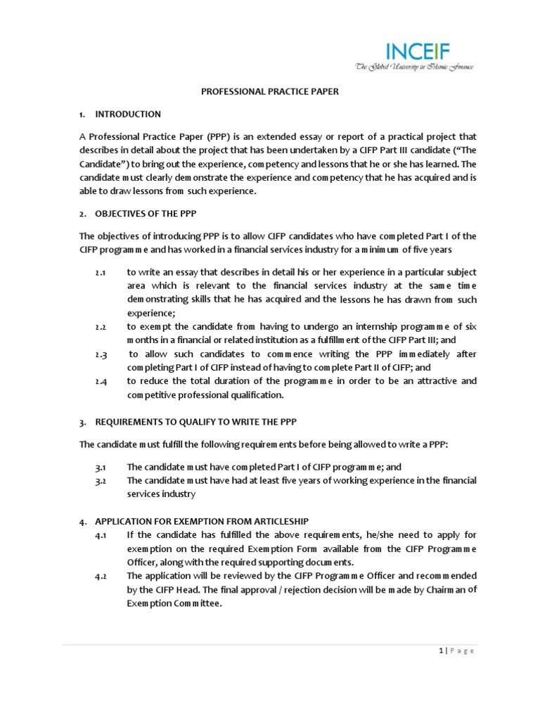 CIFP Professional Practice Paper Guide | PDF | Public–Private ...