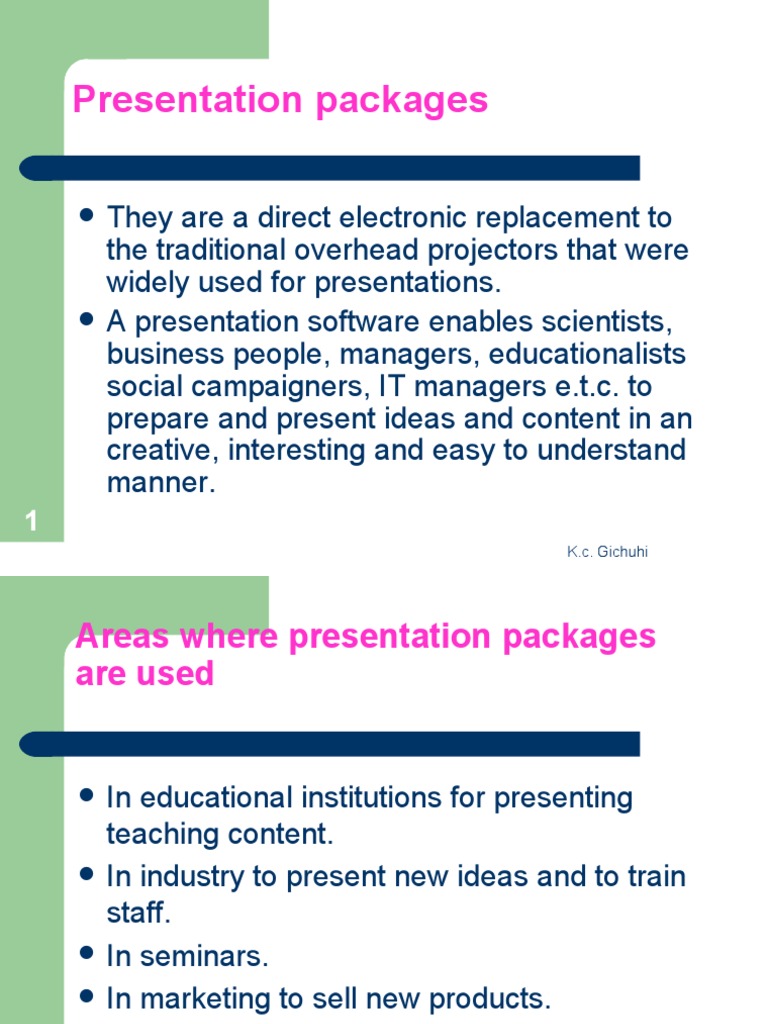 Overview of Presentation Packages | PDF | Databases | Relational Database