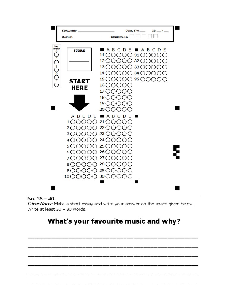 Answer Sheet v3 PDF | PDF