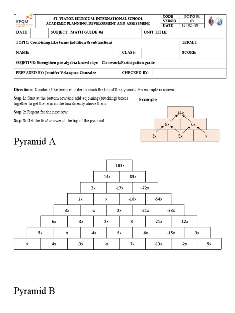 4-combining-like-terms-classwork-pdf-teaching-mathematics-behavior-modification
