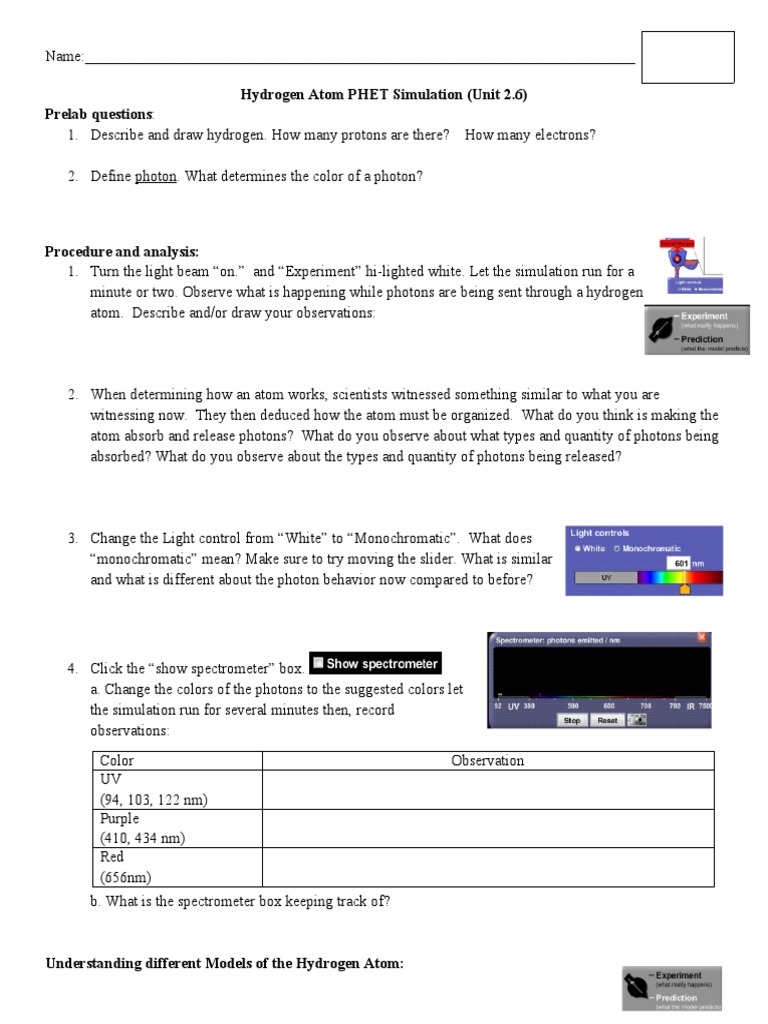 Hydrogen Atom Simulation Guide | PDF | Atoms | Electron