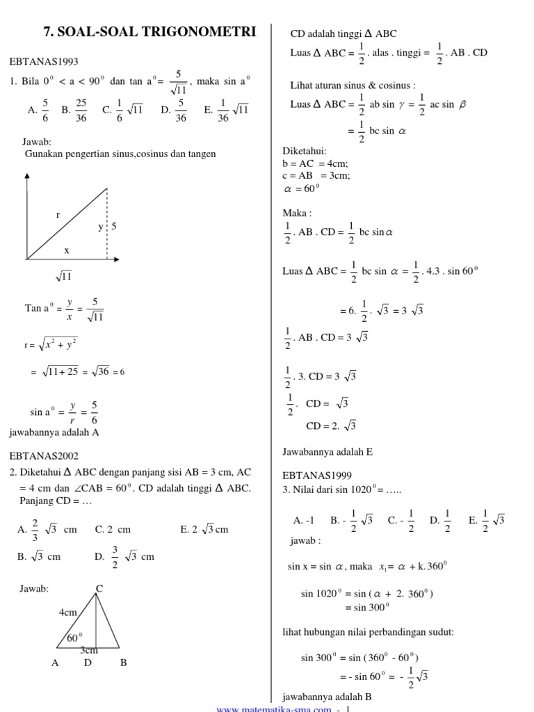 Soal-Soal Trigonometri  PDF