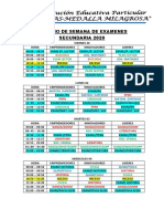 HORARIO DE SEMANA DE EXAMENES SECUNDARIA 2020