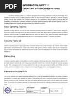 Information Sheet 1.1: Network Operating System (Nos) Features