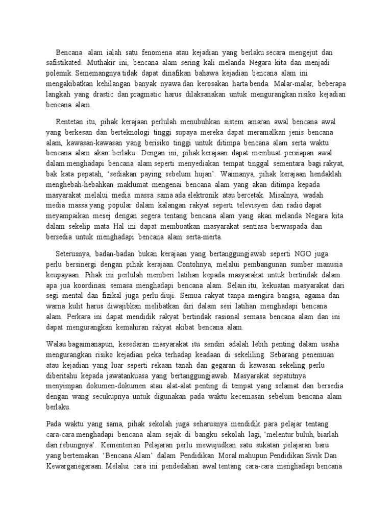 Karangan Bencana Alam Pdf
