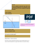 Refracción de la luz: cambio de dirección