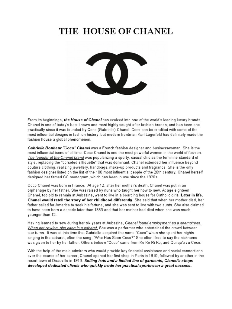 The House of Chanel : The History Including Gabrielle Coco Chanel, the  Arrival of Karl Lagerfeld; The Launch of Fragrances Such as Chanel No. 5  and