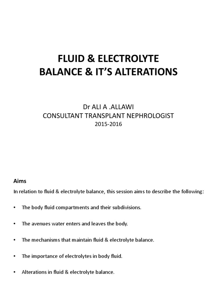 Fluid and Electrolyte Balance Explained | PDF | Angiotensin | Dehydration