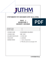 UTHM Engineering Graphics Test 2 Review