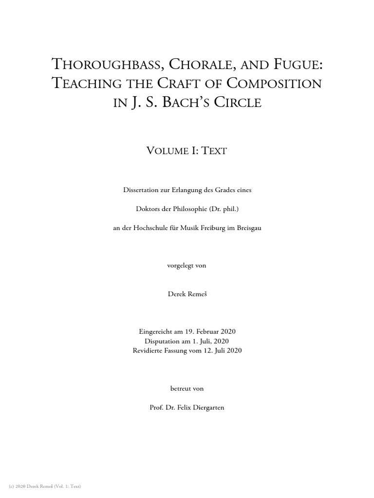 Remes Dissertation Vol1 Text PDF, PDF, Johann Sebastian Bach