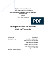 Principios Básicos Del Derecho Civil en Venezuela