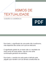 Mecanismos de Texualidade Coesão e Coerência