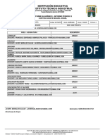 Institución Educativa Instituto Técnico Industrial: Informe Académico - Informe Periodo 2 Cortes Zarate Miguel Angel