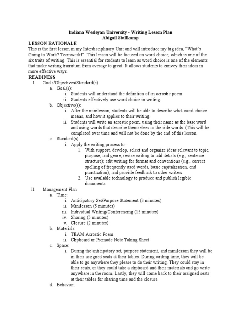 Writing Lesson Plan | Download Free PDF | Lesson Plan | Applied Psychology