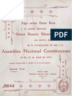 Algo Sobre Entre Ríos y Su Primer Diputado Dr. Ramón Eduardo Anchoris - José Ignacio Yani