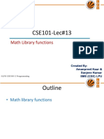 CSE101-Lec#13: Math Library Functions