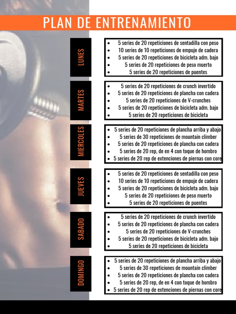 Plan de Entrenamiento Semanal PDF | PDF