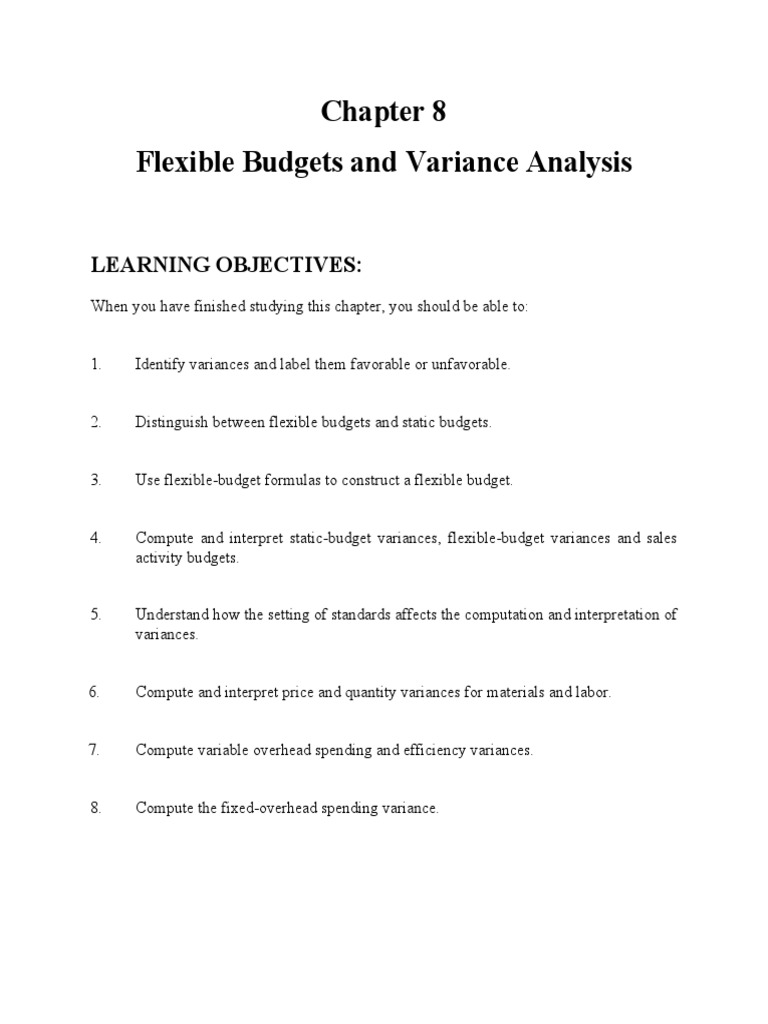 Flexible Budget and Variance Analysis | PDF | Variance | Budget
