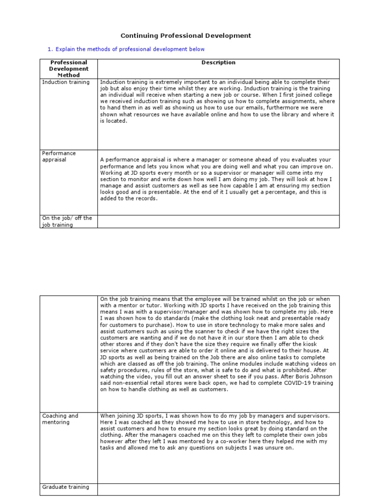 Essential Methods for Professional Development | PDF | Lifelong ...