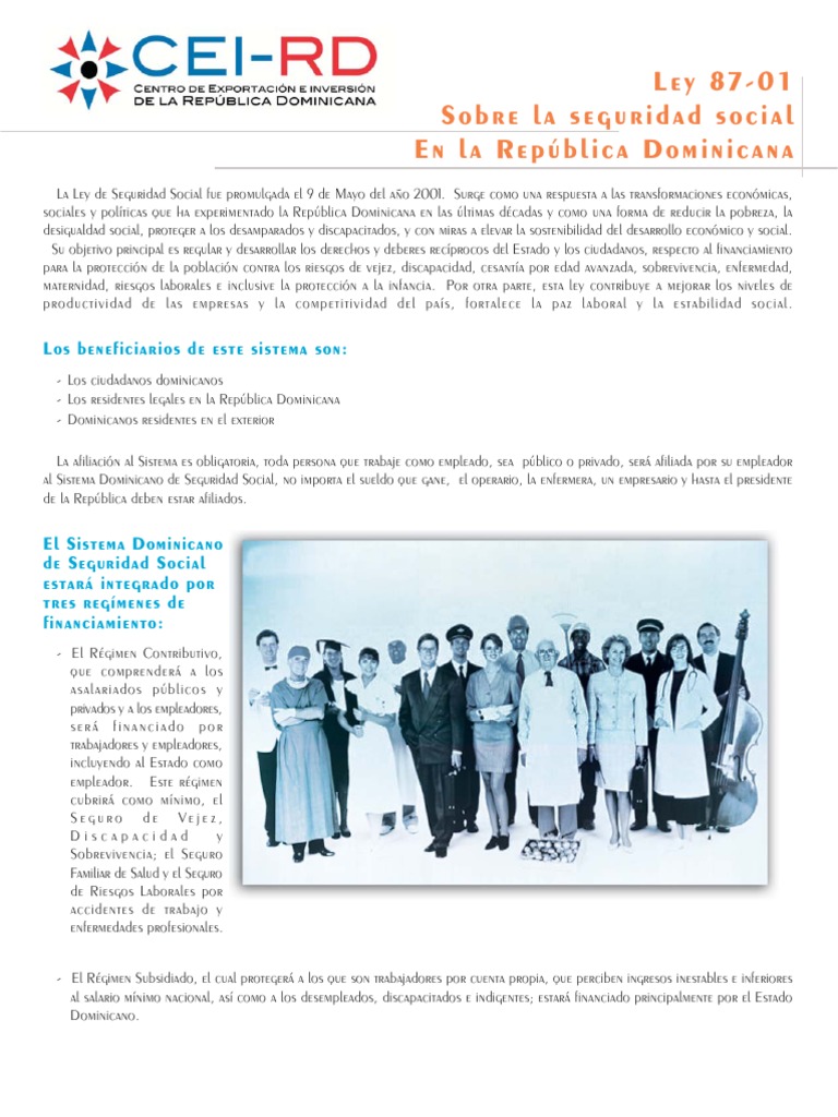 Ley No. 87-01 Seguridad Social | PDF | Seguridad Social | Labor