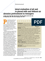 A Two-Year Clinical Evaluation of Pit and Fissure Sealants Places With and Without Air Abration Pretreatment in Teenagers PDF