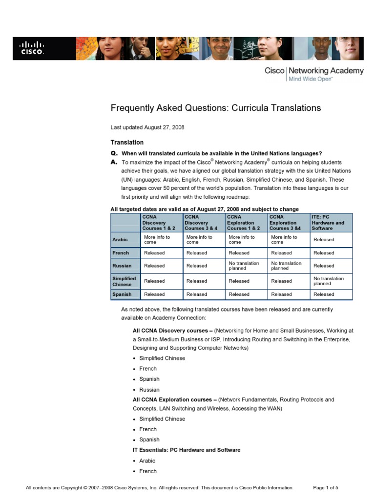 Frequently Asked Questions: Curricula Translations: Translation Q. A ...