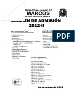 Examen Admisión 2012-II Áreas ADE