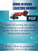 Using Portable Disc Grinder