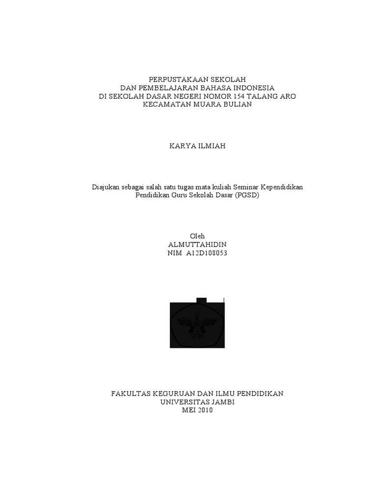 Karya Ilmiah Bahasa Indonesia