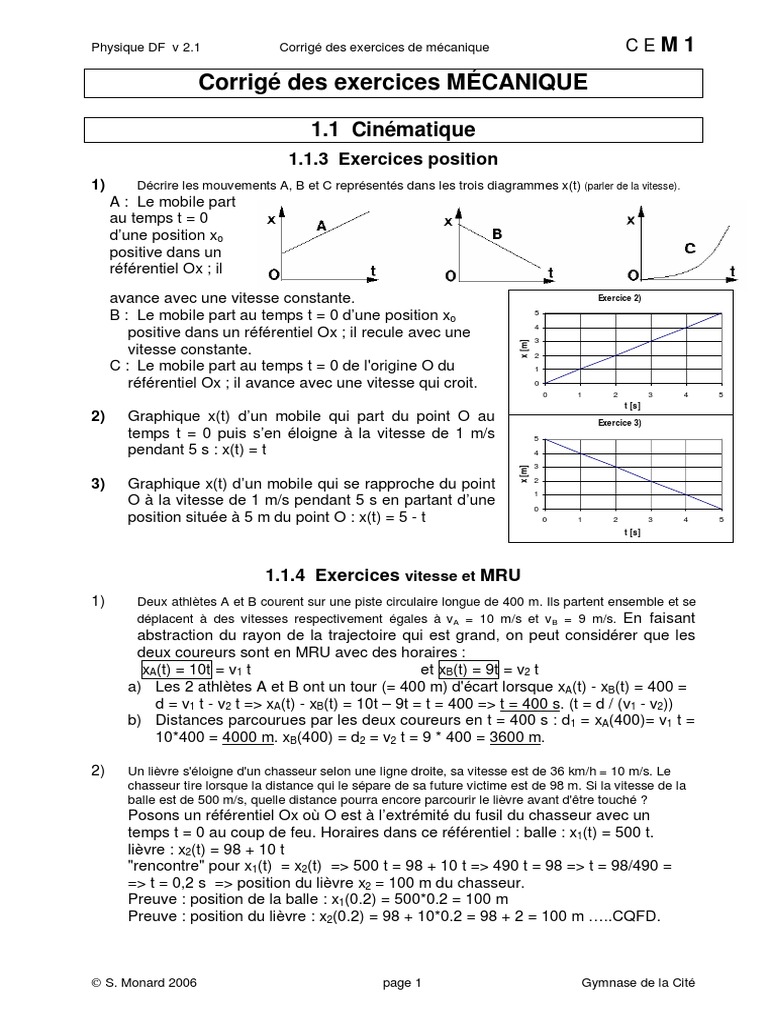 On Considère Le Schéma D une Centrale Hydroélectrique Exercice 7 Corrige Des Exercices | PDF | Accélération | Obliger