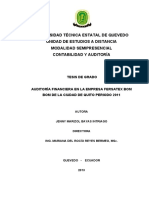 Auditoría financiera Fersatex Bom Bom 2011