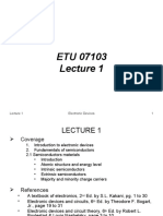 Electronic Devices Lecture 1 Fundamentals