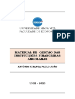 MATERIAL DE GESTÃO DAS INSTITUIÇÕES FINANCEIRAS ANGOLANAS PROFESSOR  2020