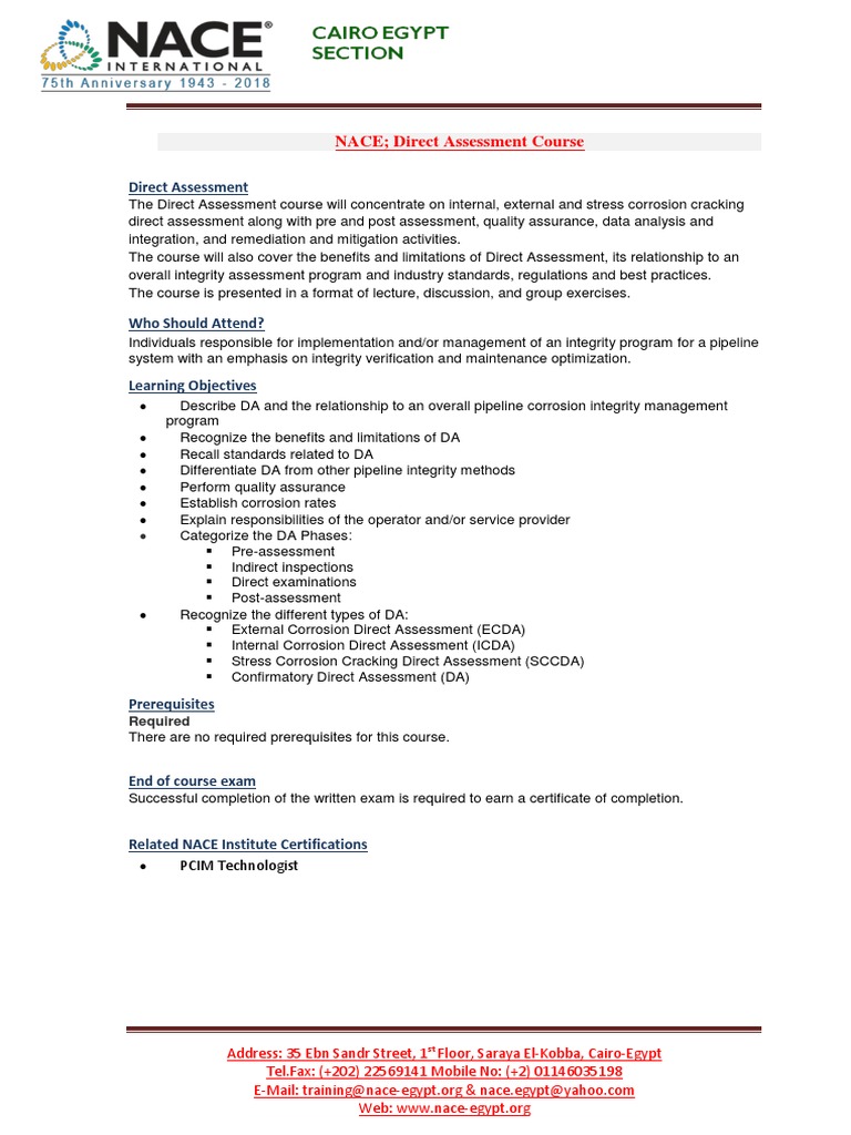 Direct Assessment Course Overview | PDF | Career & Growth | Technology ...