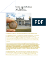 Inflación Deflación Hiperinflación y Estanflación Qué Significan