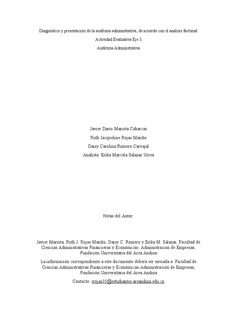 1 3 Actividad Evaluativa Eje 3 Auditoria Administrativa | PDF ...