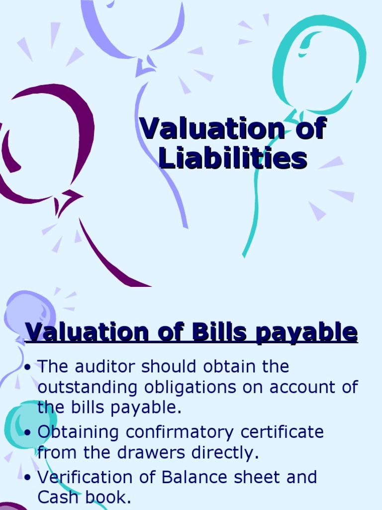 Valuation of Liabilities and Company Audit | PDF | Legal Liability ...