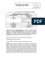 Reglamento de Higiene y Seguridad Industrial Actualizada 2019