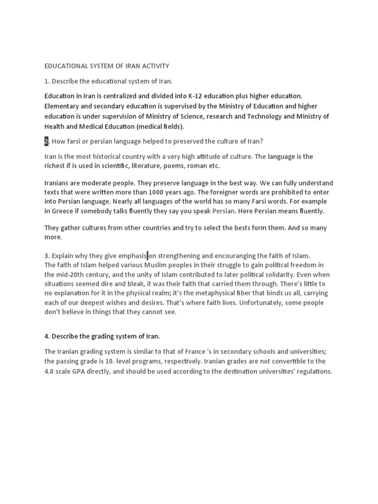 Overview of Iran's Educational System | PDF | Social Science | Language ...