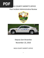 Weld County After Action Report About The Death of Deputy Sam Brownlee