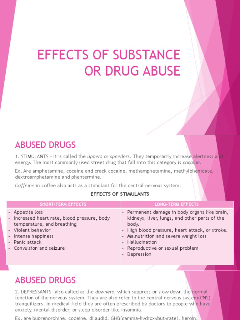 Effects of Substance or Drug Abuse | PDF | Hallucinogen | Stimulant