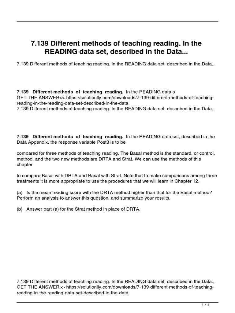 7 139 Different Methods of Teaching Reading in The Reading Data Set ...