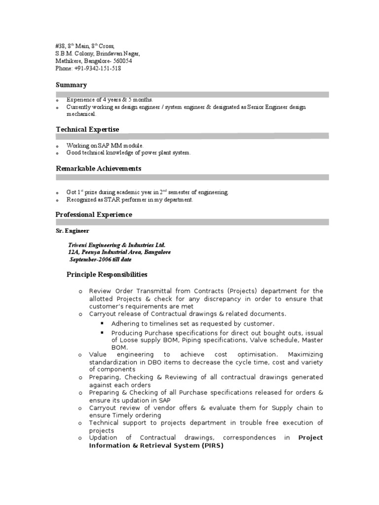 Resume - Om Prakash - 08.02.11 | PDF | Engineer | Engineering