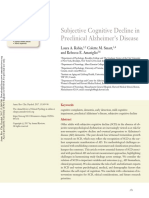 Subjective Cognitive Decline in Preclinical Alzheimer's Disease