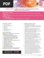 Check Point Cyber Security Engineering (Ccse) : Course Topics Course Objectives