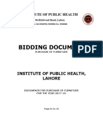 Bidding Documents For Furniture IPH Lahore