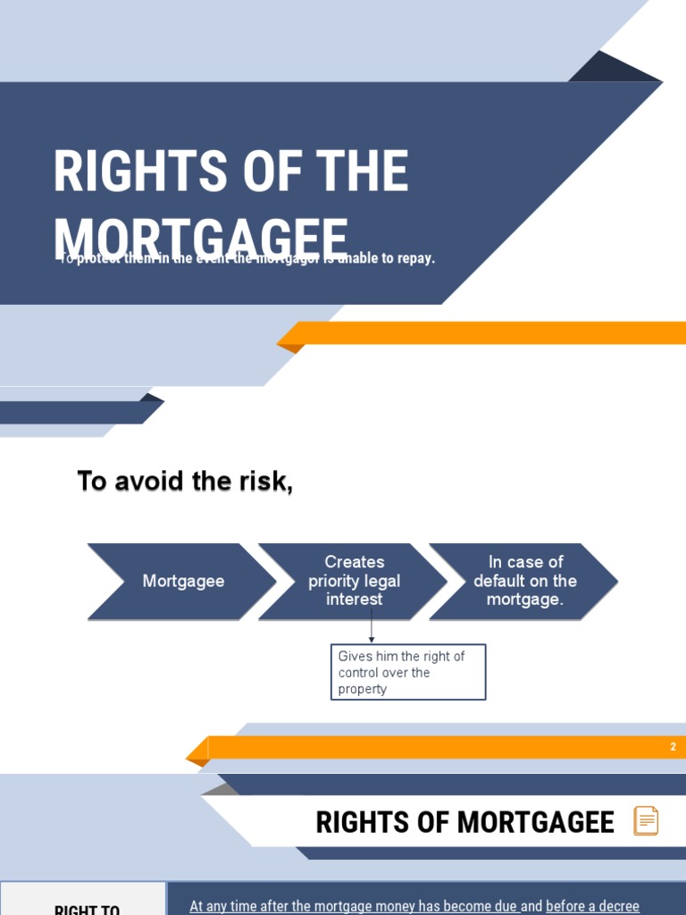 Mortgagee Rights and Foreclosure Explained | PDF | Mortgage Law ...