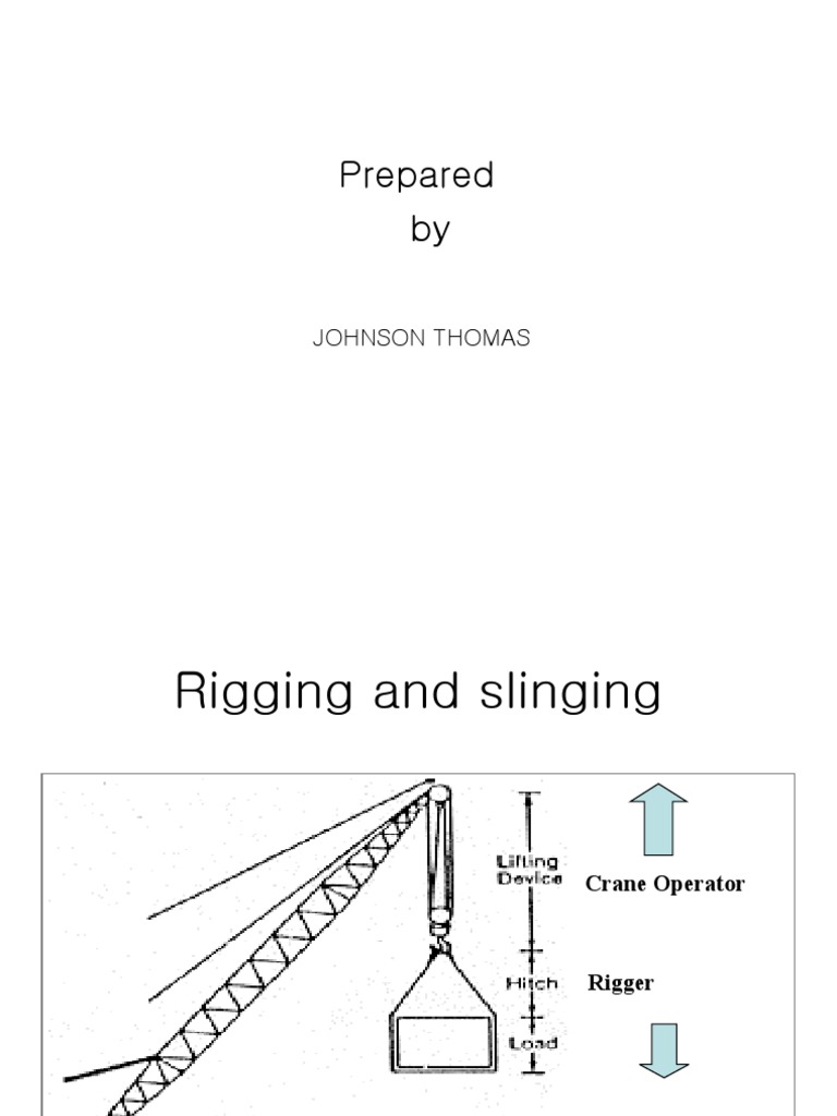Safe Lifting and Rigging Training PDF Rope Crane (Machine)