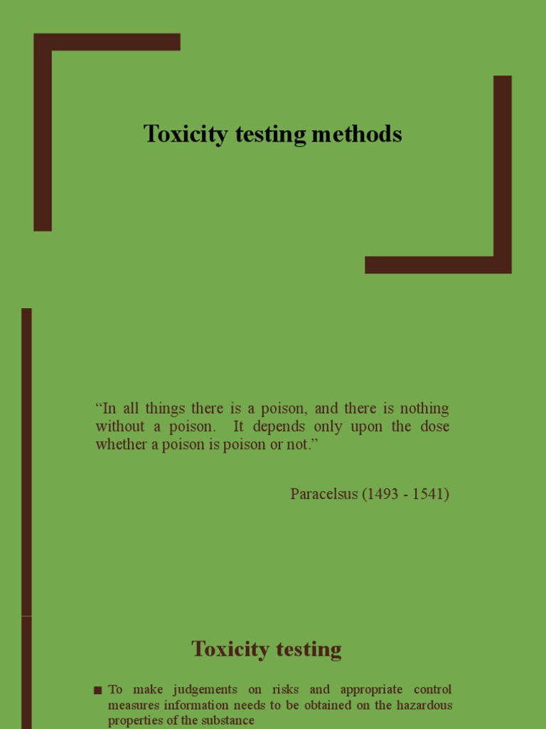 Method Of Toxicity Test 1 Pdf Allergy Allergen
